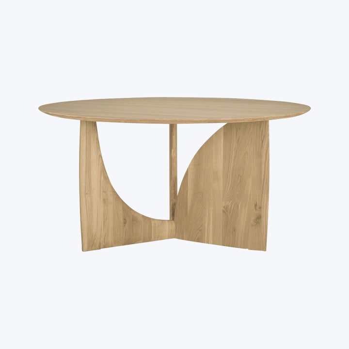 Oak Geometric Round Dining Table