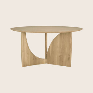 Oak Geometric Round Dining Table