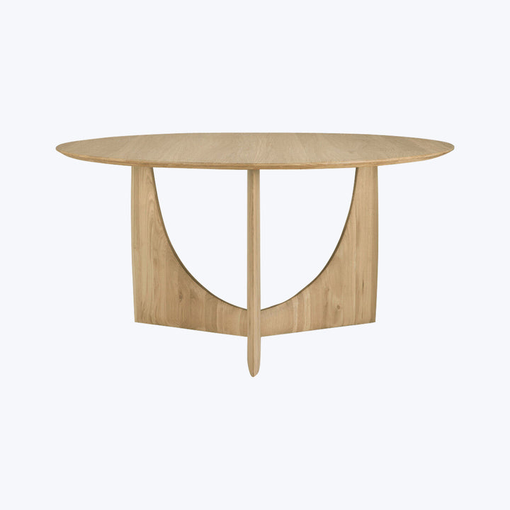 Oak Geometric Round Dining Table