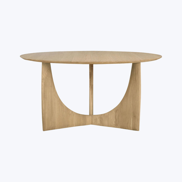 Oak Geometric Round Dining Table