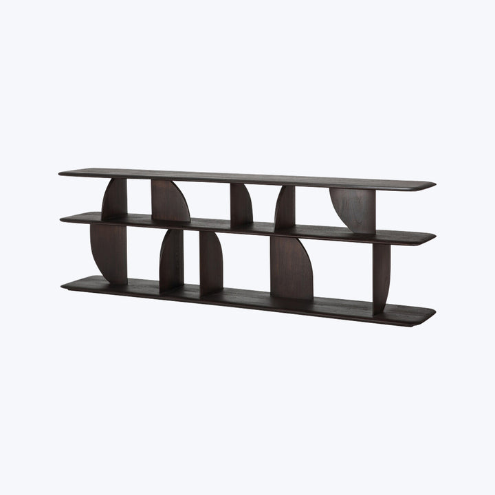 Geometric Sofa Console Teak Brown