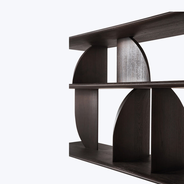 Geometric Sofa Console Teak Brown