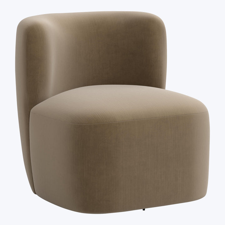 Nia Swivel Chair Titan Performance Velvet Walnut