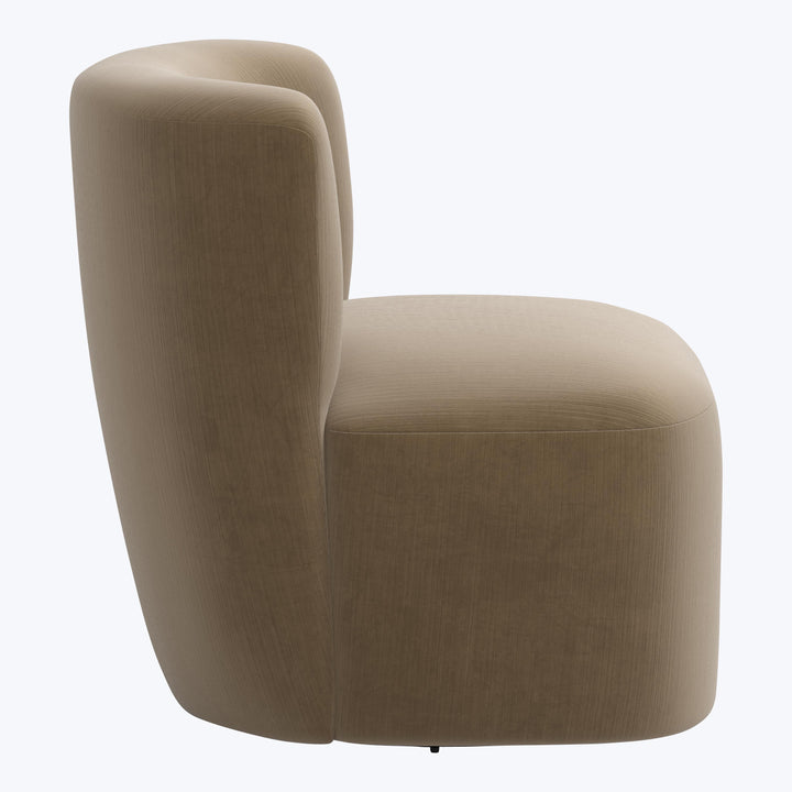 Nia Swivel Chair Titan Performance Velvet Walnut