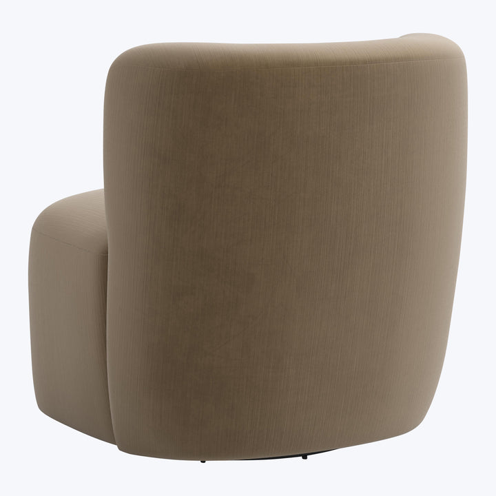 Nia Swivel Chair Titan Performance Velvet Walnut