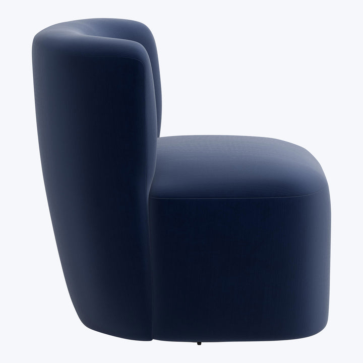 Nia Swivel Chair Titan Performance Velvet Ocean