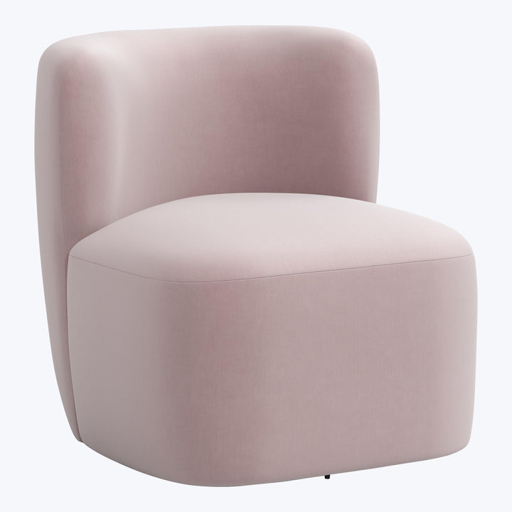 Nia Swivel Chair Titan Performance Velvet Plum Frost