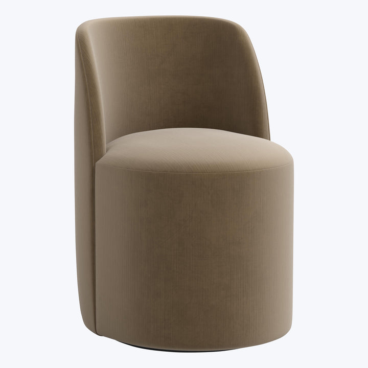 Jessa Swivel Dining Chair Titan Performance Velvet Walnut