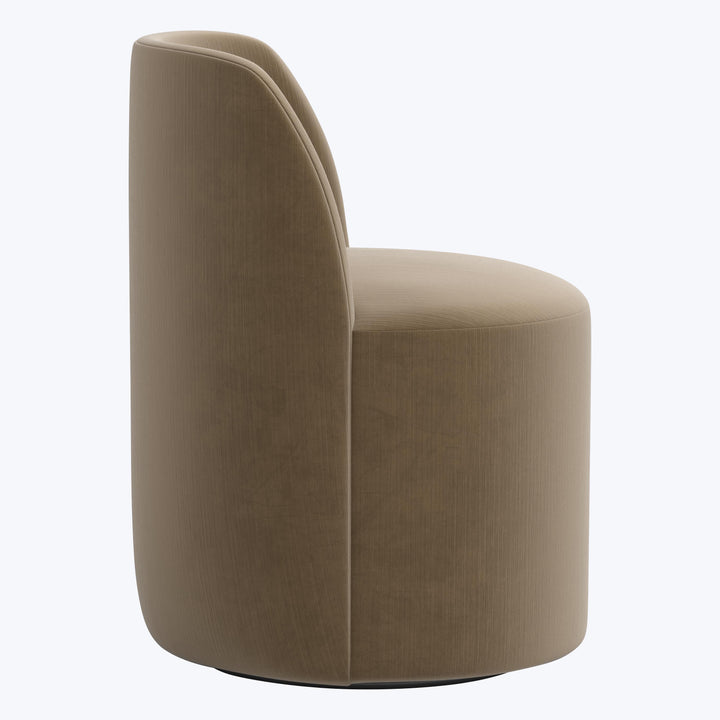 Jessa Swivel Dining Chair Titan Performance Velvet Walnut