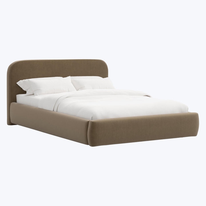 Emme Platform Bed Twin / Titan Performance Velvet Walnut