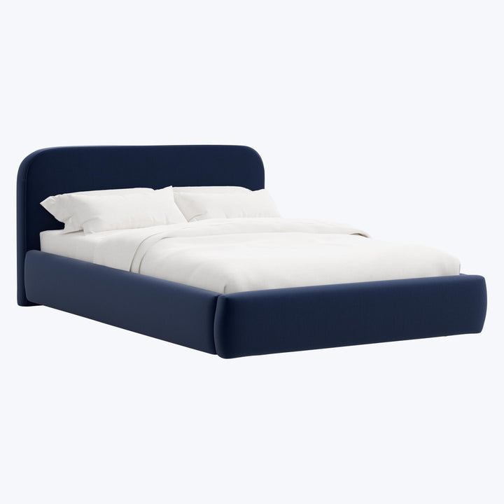 Emme Platform Bed Twin / Titan Performance Velvet Ocean