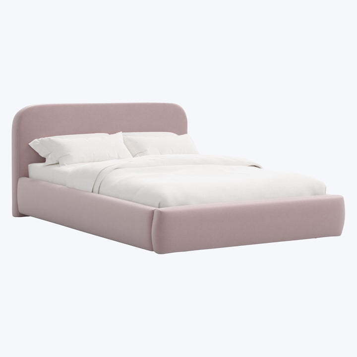 Emme Platform Bed Twin / Titan Performance Velvet Plum Frost