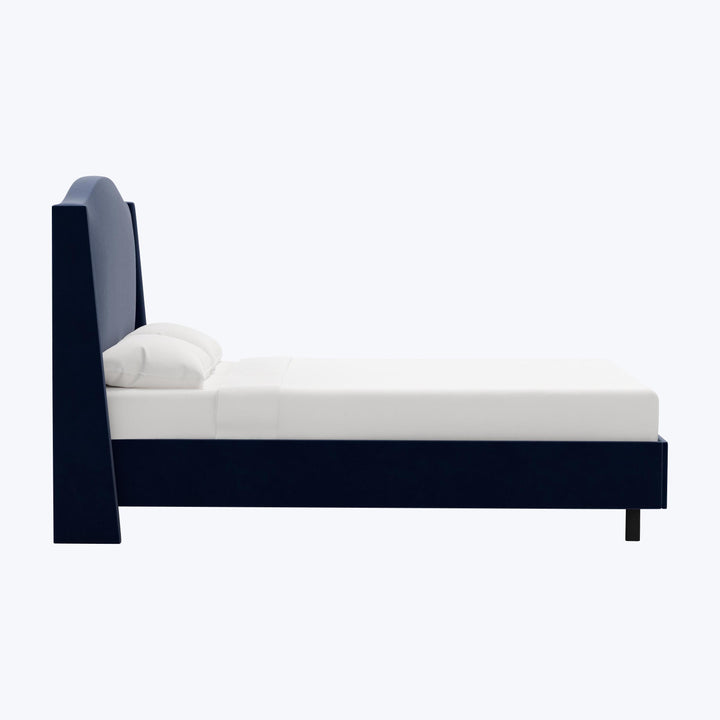 Ellis Platform Bed Twin / Titan Performance Velvet Ocean