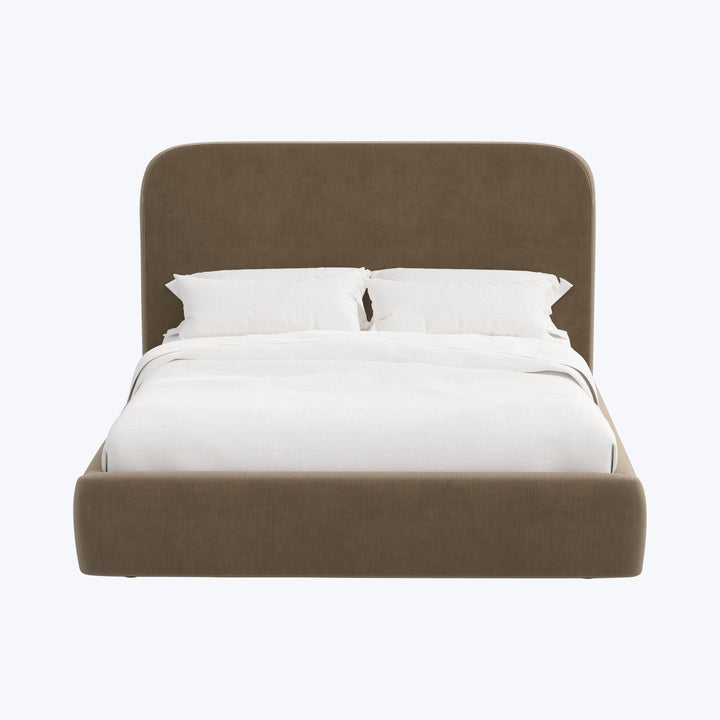 Emme Tall Platform Bed Twin / Titan Performance Velvet Walnut