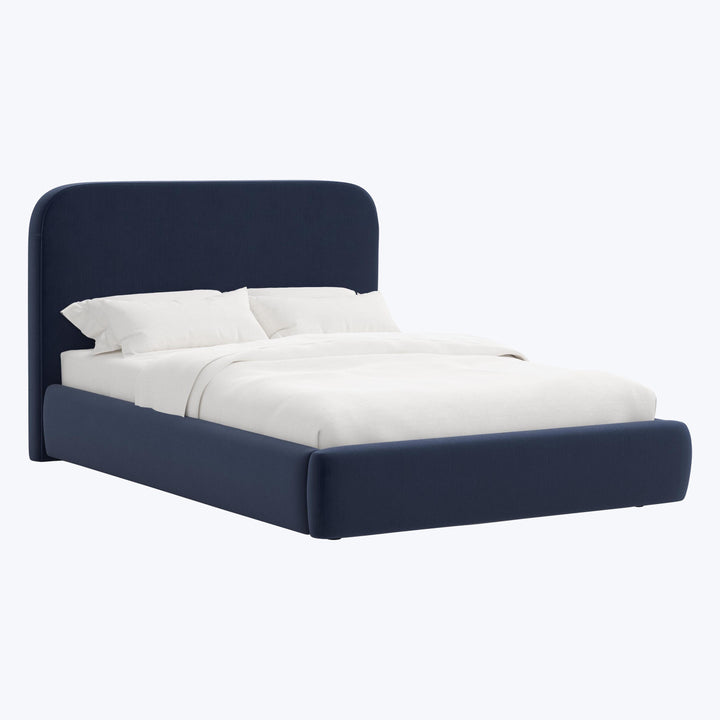 Emme Tall Platform Bed Twin / Titan Performance Velvet Ocean