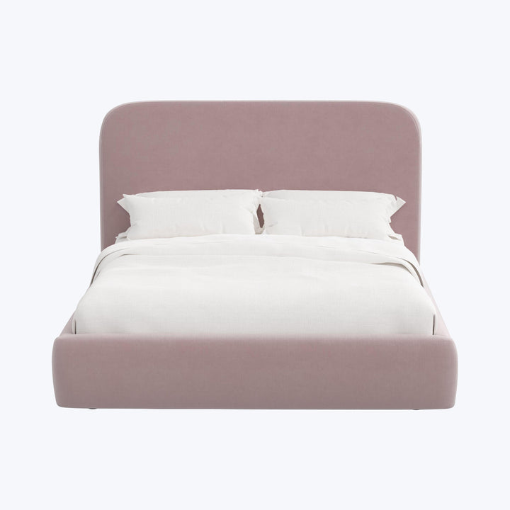 Emme Tall Platform Bed Twin / Titan Performance Velvet Plum Frost