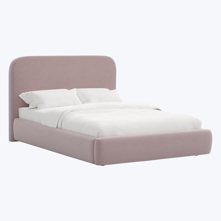 Emme Tall Platform Bed Twin / Titan Performance Velvet Plum Frost