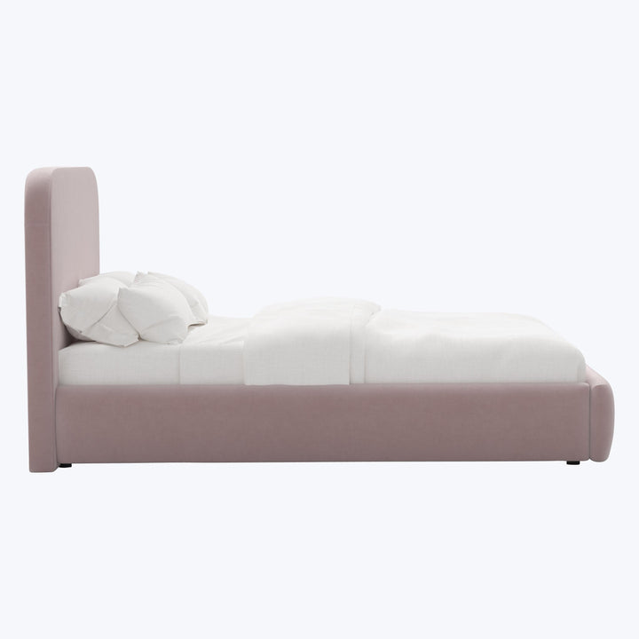 Emme Tall Platform Bed Twin / Titan Performance Velvet Plum Frost