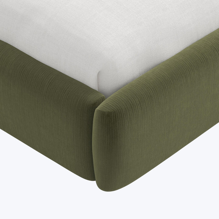 Emme Tall Platform Bed Twin / Titan Performance Velvet Moss