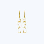 Bezel Set Diamond Grid Earrings