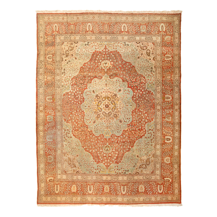 Antique Traditional Tabriz Wool Rug - 9'10" x 13'6"