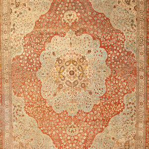 Antique Traditional Tabriz Wool Rug - 9'10" x 13'6" - hover