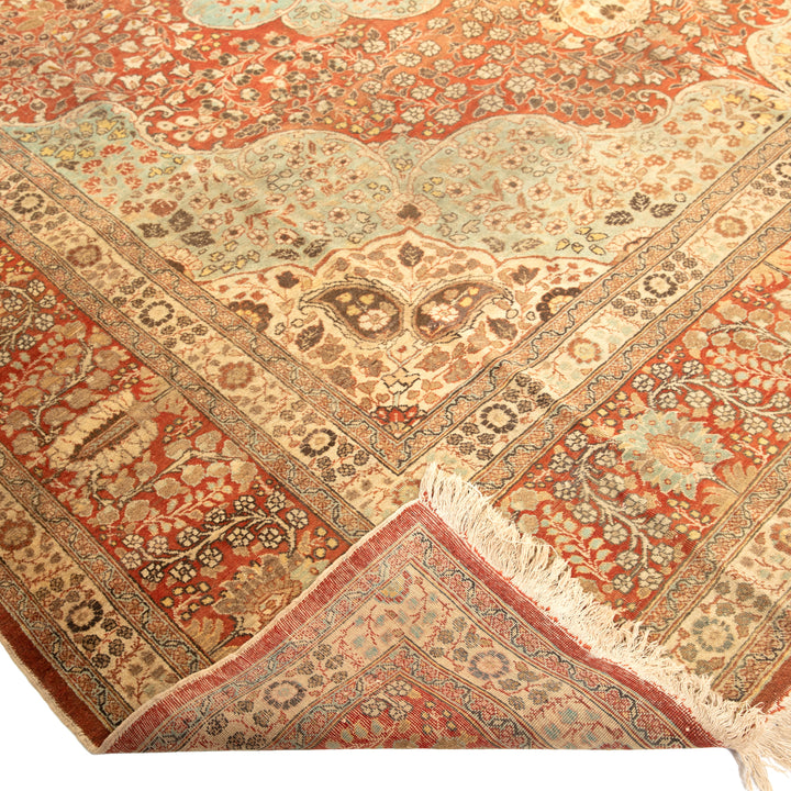 Antique Traditional Tabriz Wool Rug - 9'10" x 13'6"