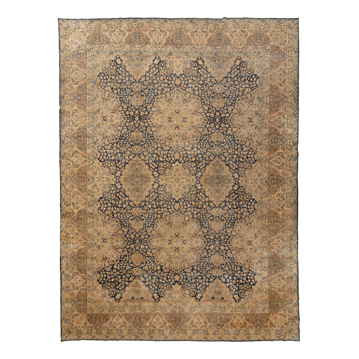 Antique Traditional Kerman Wool Rug - 13'3" x 15'2"