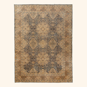 Antique Traditional Kerman Wool Rug - 13'3" x 15'2"