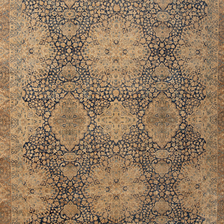 Antique Traditional Kerman Wool Rug - 13'3" x 15'2"