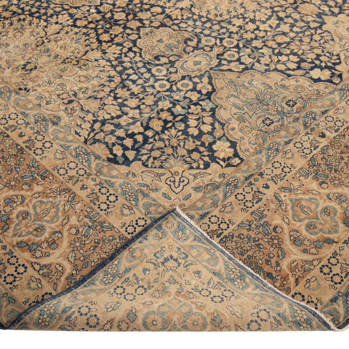 Antique Traditional Kerman Wool Rug - 13'3" x 15'2"