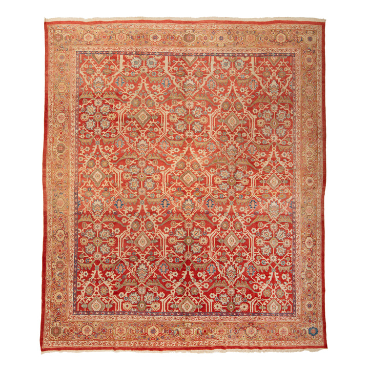 Antique Traditional Sultanabad Wool Rug - 10' x 11'7"