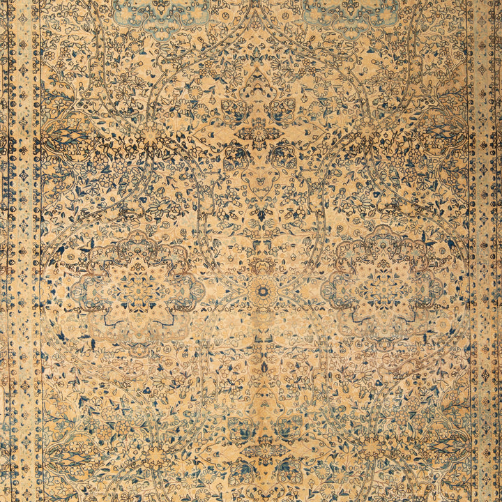 Antique Traditional Kerman Wool Rug - 9'3" x 13'2"