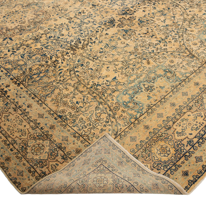 Antique Traditional Kerman Wool Rug - 9'3" x 13'2"