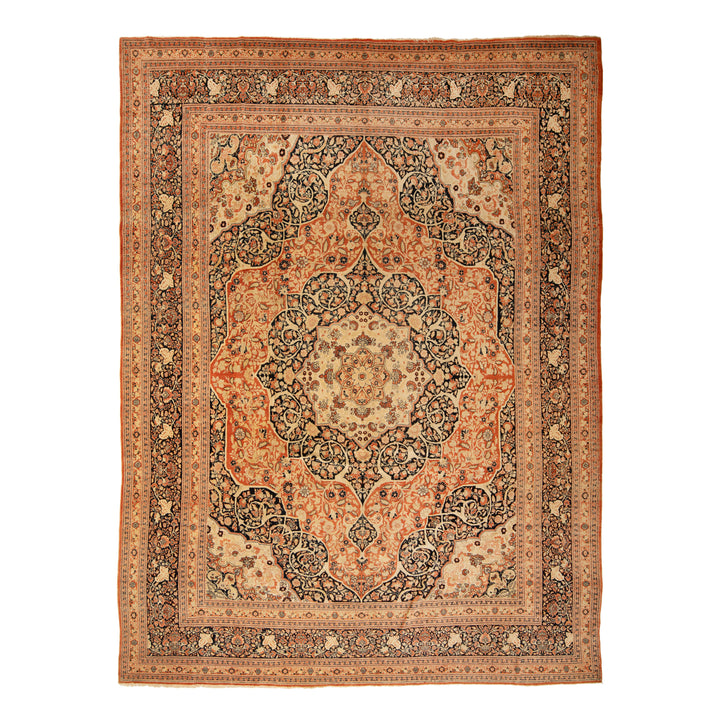 Antique Traditional Tabriz Wool Rug - 10' x 13'6"