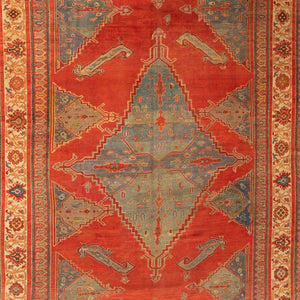 Antique Traditional Hamadan Wool Rug - 10'7" x 16'10" - hover