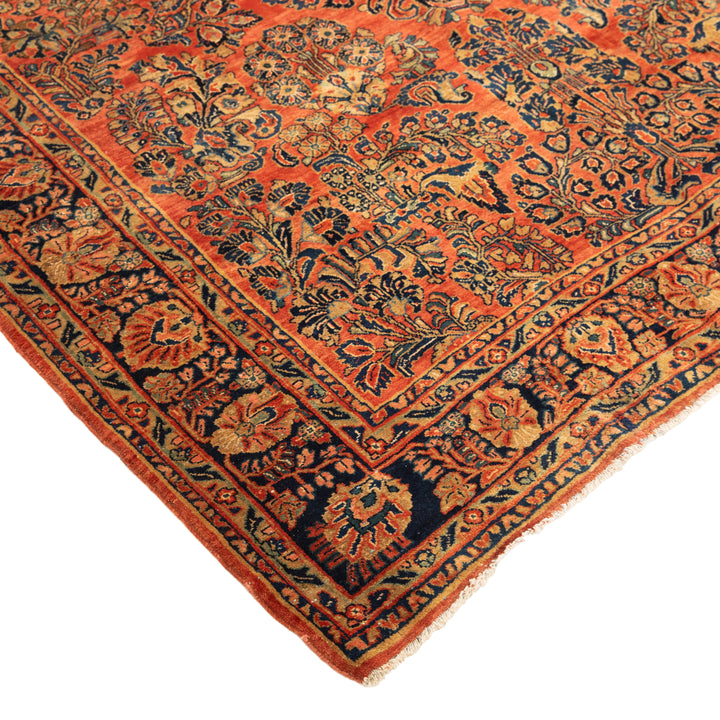 Antique Traditional Sarouk Wool Rug - 6'4" x 9'