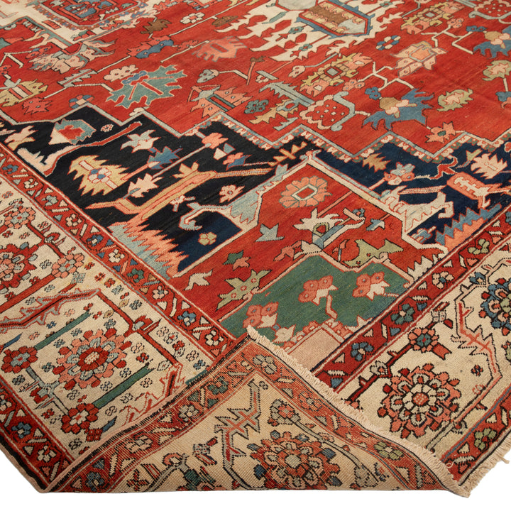 Antique Traditional Serapi Wool Rug - 11'6" x 17'6"
