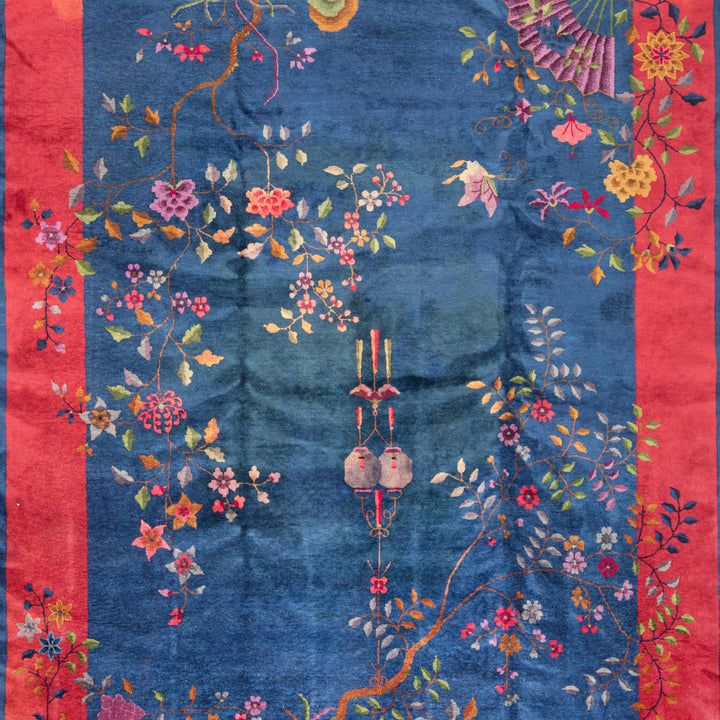 Antique Traditional Chinese Essiewash Wool Rug - 8'10" x 11'5"