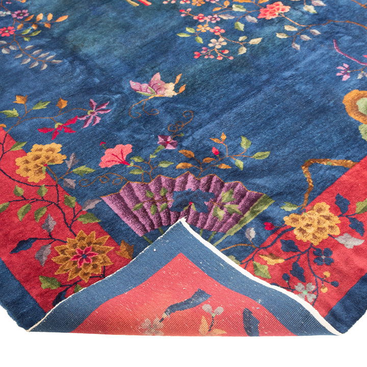 Antique Traditional Chinese Essiewash Wool Rug - 8'10" x 11'5"