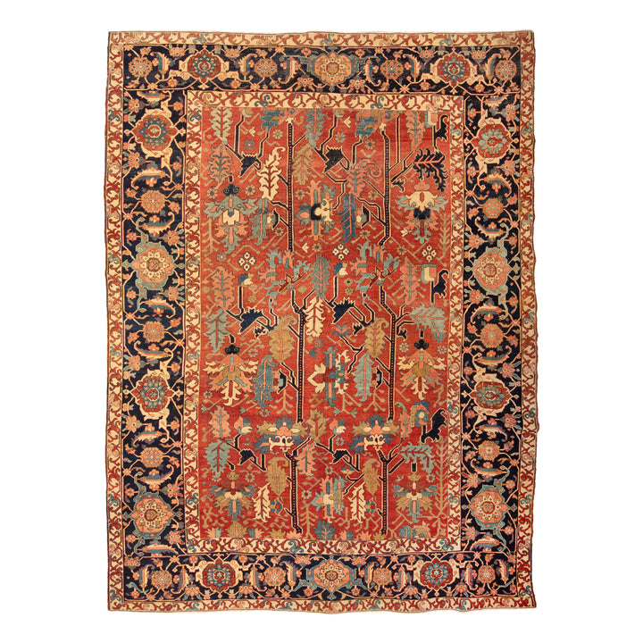 Antique Traditional Serapi Wool Rug - 11' x 14'