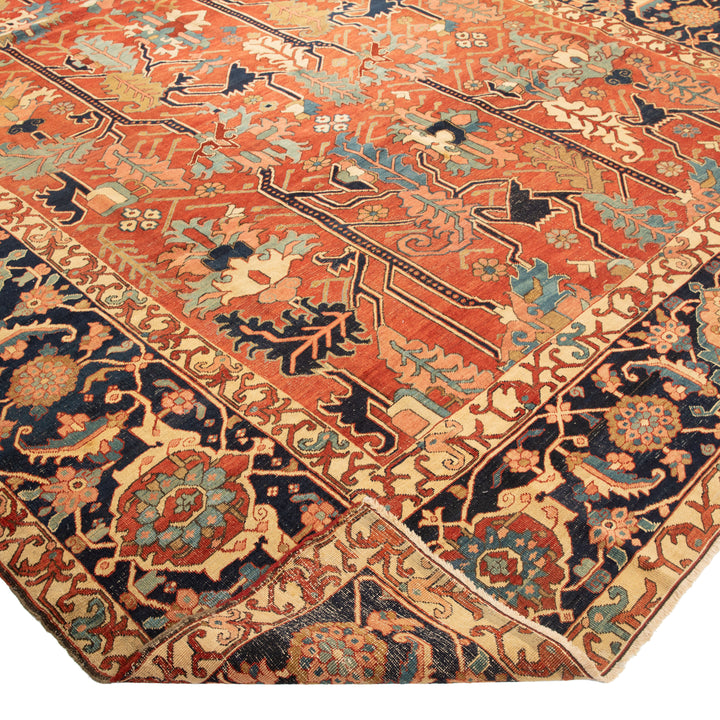 Antique Traditional Serapi Wool Rug - 11' x 14'