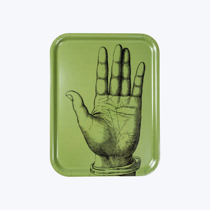 Green Hand Antique Tray