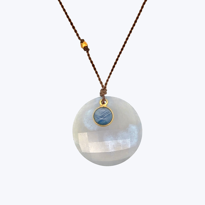 Chalcedony + Sapphire Sandpiper Necklace