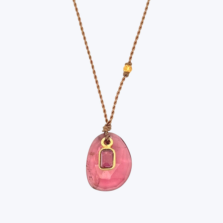 Tourmaline + Sapphire Sandpiper Necklace