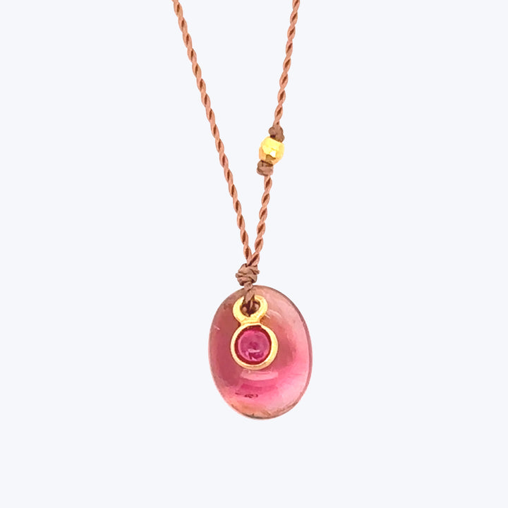 Tourmaline + Ruby Sandpiper Necklace