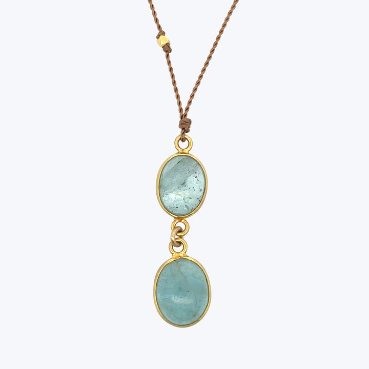 Double Aquamarine Kingfisher Necklace