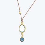 Moss Aquamarine + Sapphire Kingfisher Necklace