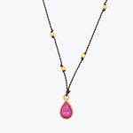 Ruby Necklace With Scattered 18Kt Gold Beads