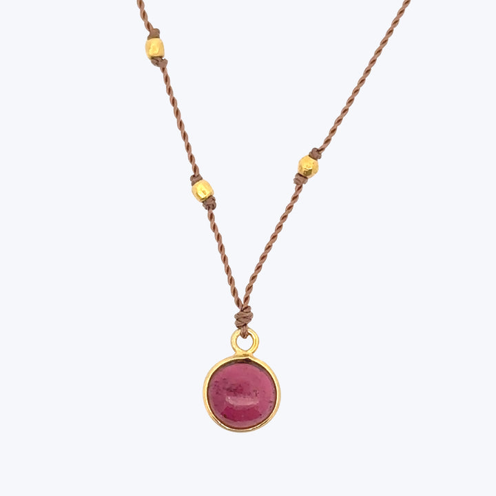 Tourmaline Necklace With Scattered 18Kt Gold Beads